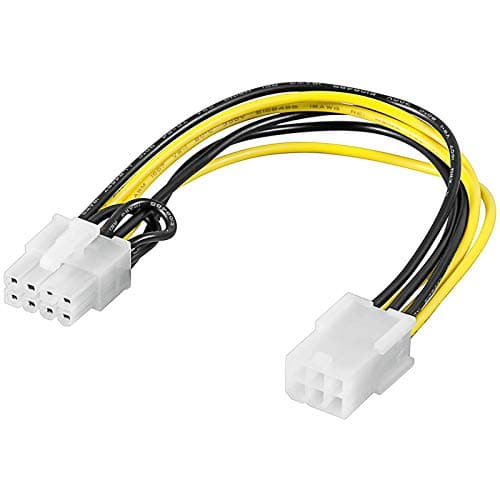 CONNECT PCI Express 6 pin auf 8 Pin Power Adapter Kabel